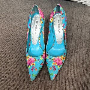 BCBGirls Vibrant Floral Heels